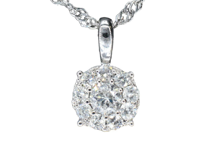 Pendentif Pendentif en or blanc avec diamants 58 Facettes 2074