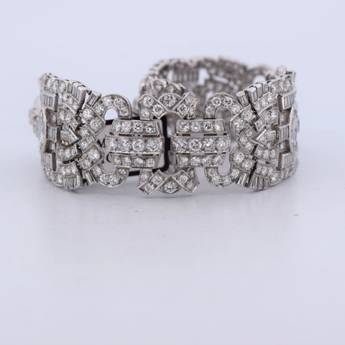 Pulseira estilo Art Deco em Platina e diamantes 