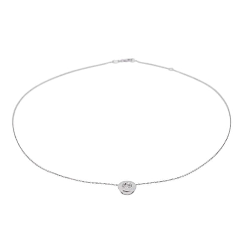 Collier Garel Collier Solitaire  Or blanc Diamant 58 Facettes 3876019CN