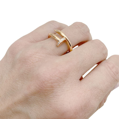 Bague 53 Bague Cartier, "Juste un Clou", or rose et diamants. 58 Facettes 35025