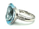 Bague 57 STERN. Bague or blanc 18K, aigue-marine et diamants 58 Facettes