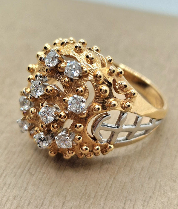 Vintage-Jugendstil-Ring aus 18-karätigem Roségold und natürlichen Diamanten