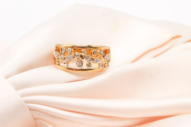 Bague 57 Bague papillons or jaune et diamants 58 Facettes 250544