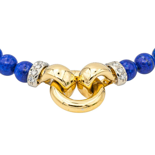 Collier Collier Or jaune, Or blanc Lapis lazuli, Diamant 58 Facettes 3243856CN