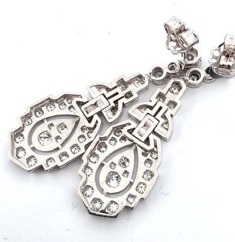 Boucles d'oreilles Boucles d'oreilles en platine massif serties de diamants 58 Facettes