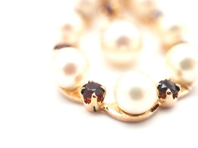 Pendentif Pendentif ancien or jaune, perles et grenat 58 Facettes