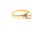 Bague 54 Bague Art Déco en or jaune sertie d'une perle et de diamants 58 Facettes 13785