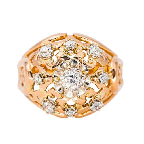 Bague 58 Bague Dôme Or rose Diamant 58 Facettes 4261861RV