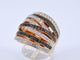 Bague 54 Bague en or rose sertie de diamants blancs et noirs taille brillant 58 Facettes 2179