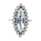 Bague 53 Bague Marquise Or blanc Aigue marine, Diamant 58 Facettes 2905284CN