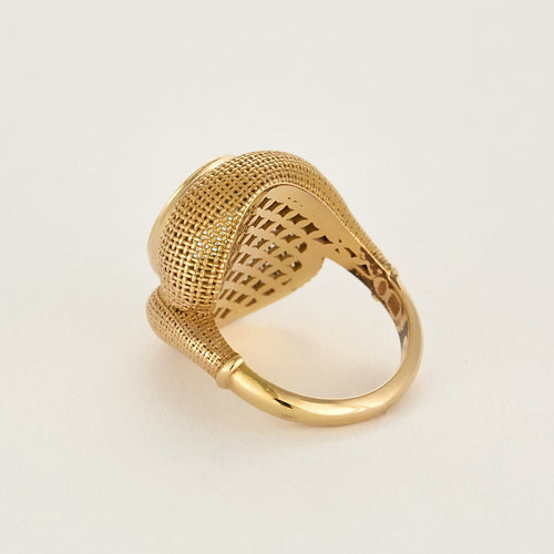 Bague 55 Importante bague en or rose, aigue marine 58 Facettes LJBAV5