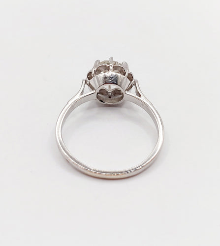 Bague 52.5 Bague solitaire Art déco en platine et diamant taille ancienne 0,80 carat 58 Facettes A06282
