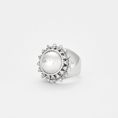 Bague Bague diamants et perle 58 Facettes 2523