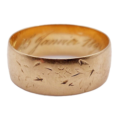 Bague 52 Large bague jonc victorienne or rose 58 Facettes A05312