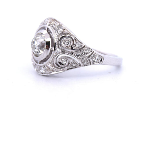 Bague 57 BAGUE LIBERTY EN OR BLANC 18 KT - DIAMANT 1,40 CT 58 Facettes