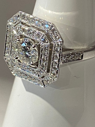 Bague 51 Bague de fiançailles, diamant 58 Facettes AB46