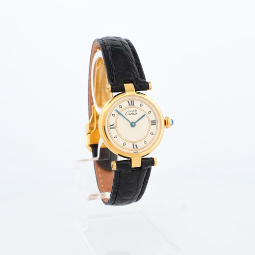 Montre Cartier Must Vendôme - Gold circle dial - SM 58 Facettes