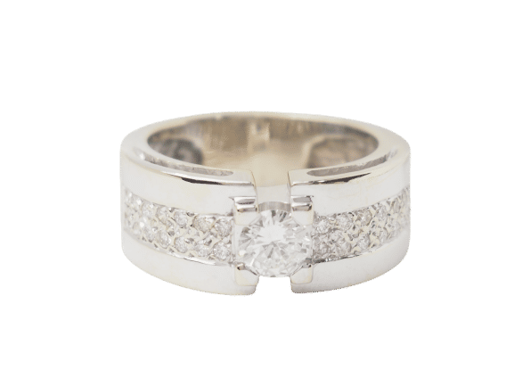 Bague 56 Bague solitaire en or blanc et diamant 0.55ct 58 Facettes 33137