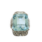 Ring i Art Deco stil i Platin med central akvamarin og diamanter 