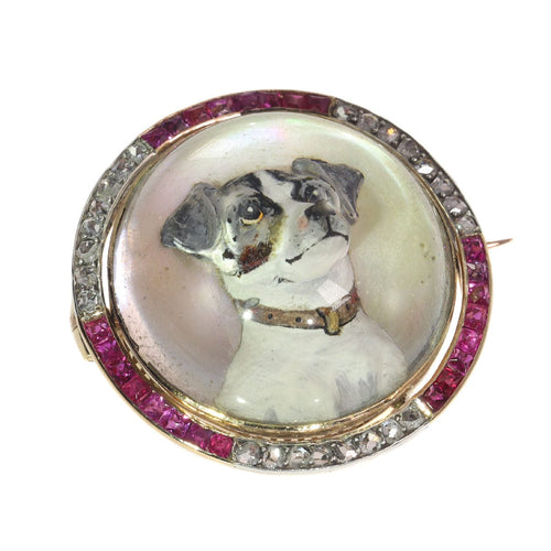 Montre Symbole d'affection : un Jack Russell Terrier en pierres précieuses 58 Facettes 21007-0047