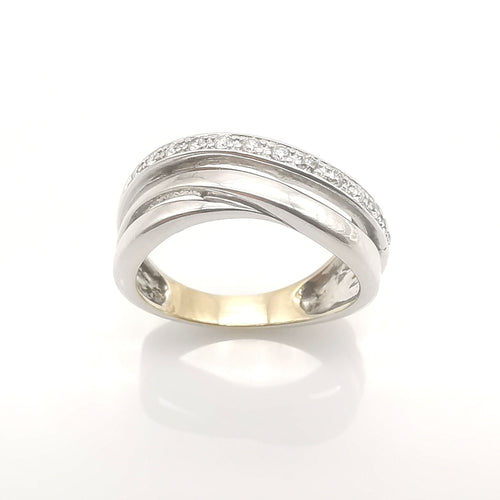 Bague 49 Bague en or blanc et 14 diamants 58 Facettes