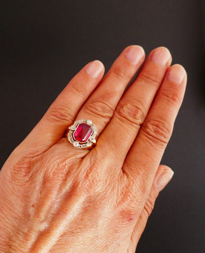 Bague 53.5 Bague chevalière Tank Diamants, Or 58 Facettes