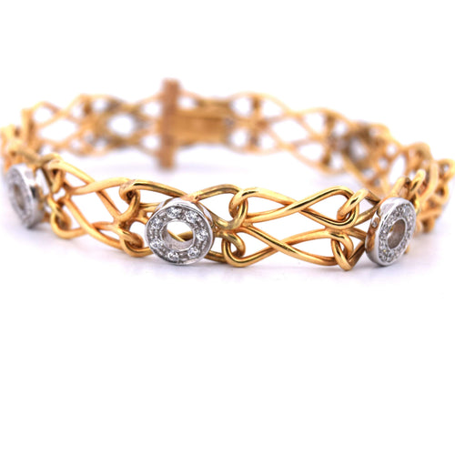Bracelet BRACELET EN OR JAUNE ET BLANC 18 CARATS 58 Facettes