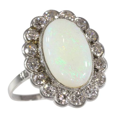 Bague 60 Élégance classique : l'attrait intemporel d'une bague opale vintage des années 1950 58 Facettes 17226-0017