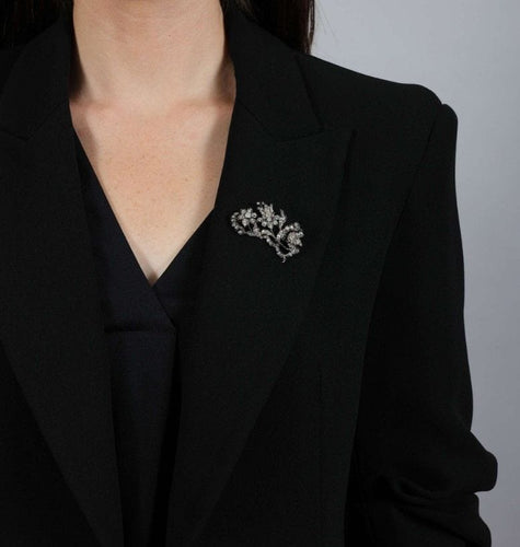 Broche Broche en diamants fin 19ème siècle diamants or blanc et argent 58 Facettes 248331