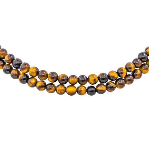 Chokerhalsband Vitt guld, Gult guld Tigeröga, Diamant 