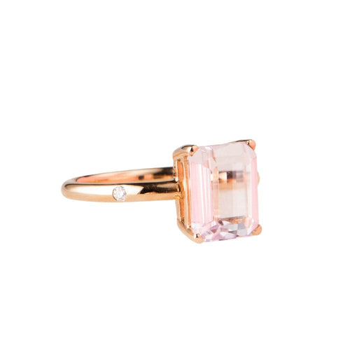 Bague 53 Bague en kunzite et or rose 58 Facettes BOR40
