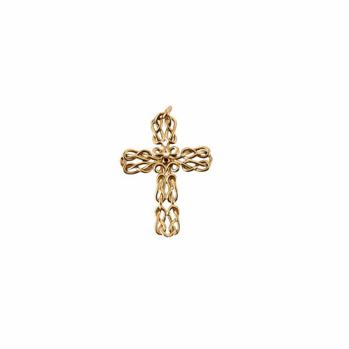 Pendentif Croix tréssée en or jaune 58 Facettes AUX1029