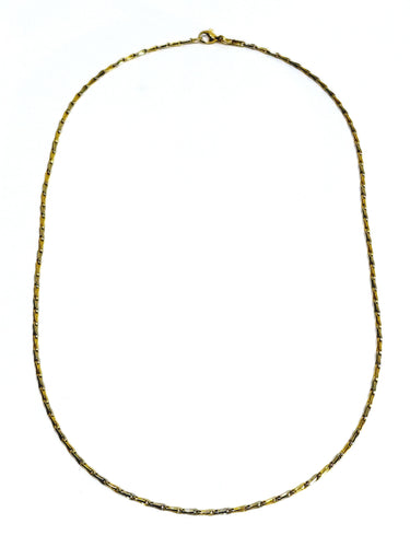 Collier Chaine Or Jaune Et Blanc 58 Facettes