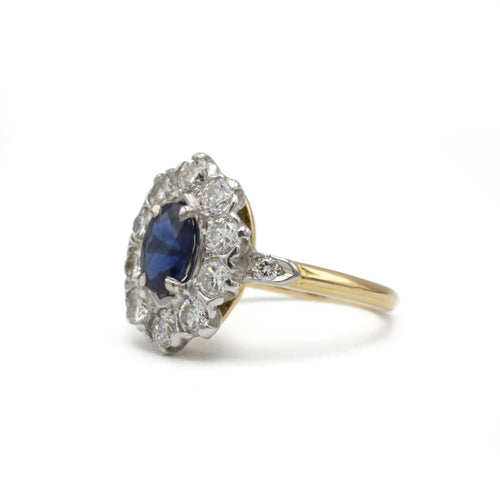 Inel - Aur, Platină, Diamante & Safir 