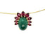 Collier Collier Ras-de-Cou en Or Jaune avec Tourmaline Verte et Grenats Rhodolites 58 Facettes