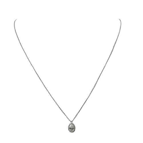 Collier Collier or blanc diamant poire 58 Facettes 20400000837