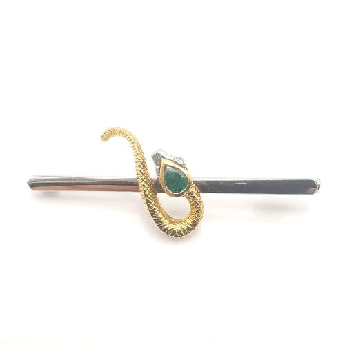 Broche Broche Or jaune et blanc Emeraude et Diamants 58 Facettes