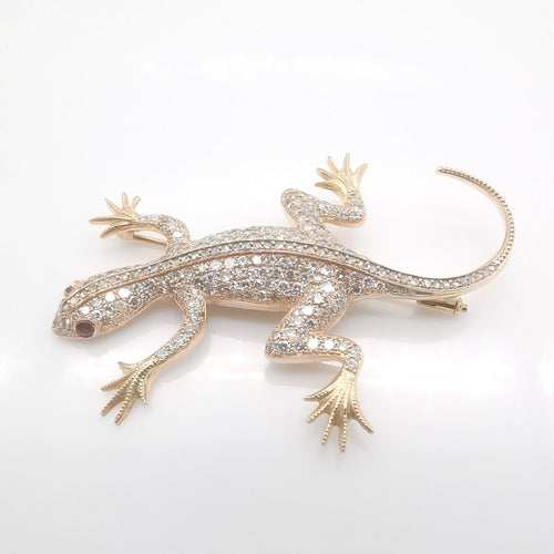 Broche Broche salamandre Or rose Diamants 6.94 ct 58 Facettes