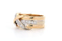 Bague 53 Bague contemporaine en or jaune et blanc 18 carats sertie de diamants 58 Facettes 21847