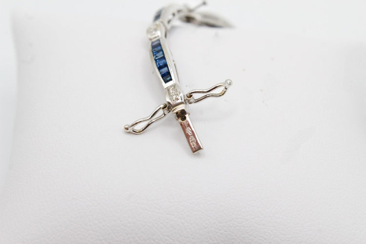 Bracelet Bracelet or blanc, saphirs et diamants 58 Facettes 240395