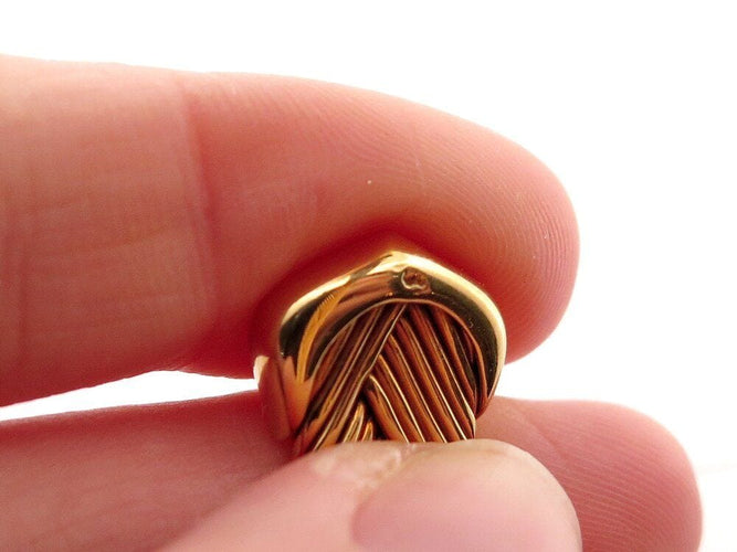 Bracelet vintage bracelet CARTIER double c tisse or jaune 18k jonc 33.3gr   boite 58 Facettes 267461