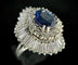 Bague 54 Bague Jupe avec saphir et diamants en baguette et brillant 58 Facettes