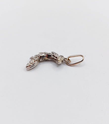 Pendentif Pendentif vintage or blanc branche fleurie et diamants 58 Facettes A06324