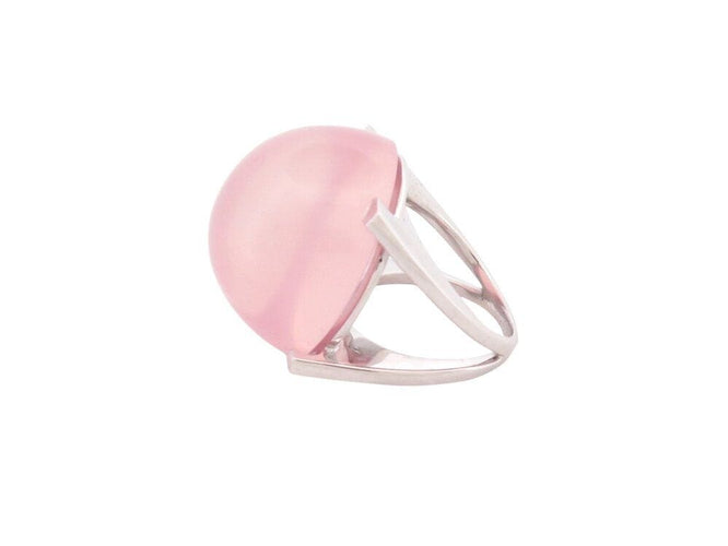 Bague 50 bague cabochon quartz rose etoile t50 en or blanc 18k 21.8 gr 58 Facettes 267805