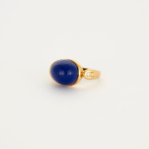 Bague 46 Bague or jaune et lapis lazuli 58 Facettes LP513/10