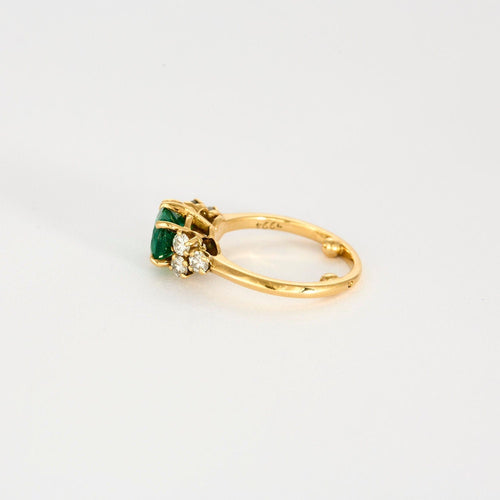 Bague 45 MELLERIO dits MELLER- Bague or jaune émeraude et diamants 58 Facettes