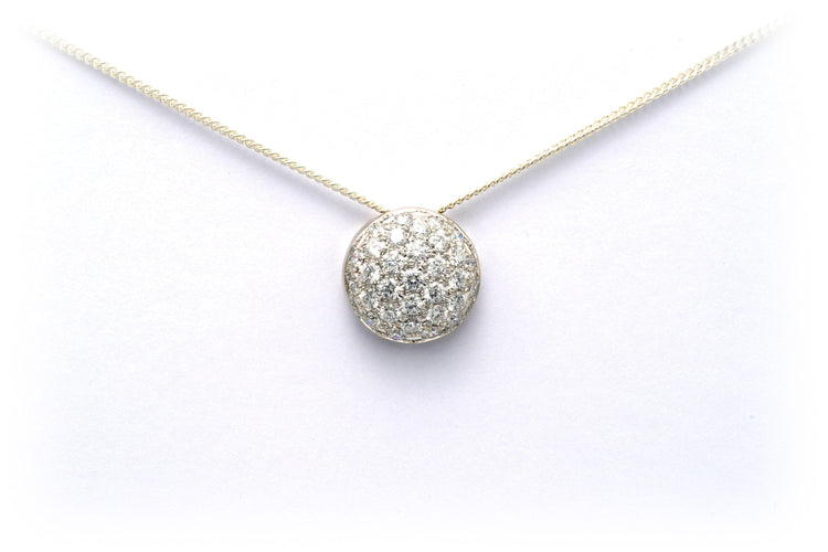 Pendentif Pendentif contemporain en or blanc serti de diamants 58 Facettes 21053