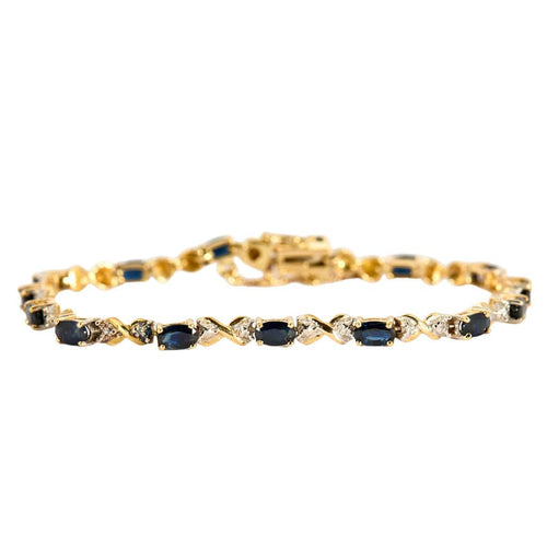 Bracelet Bracelet Prestige en or jaune, or blanc, saphirs et diamants 58 Facettes LP1209/17