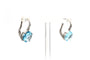 Boucles d'oreilles Boucles d'oreilles contemporaines or blanc serties de topazes et de diamants 58 Facettes 22846
