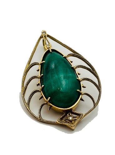 Pendentif Pendentif en or jaune avec émeraude 58 Facettes 50015